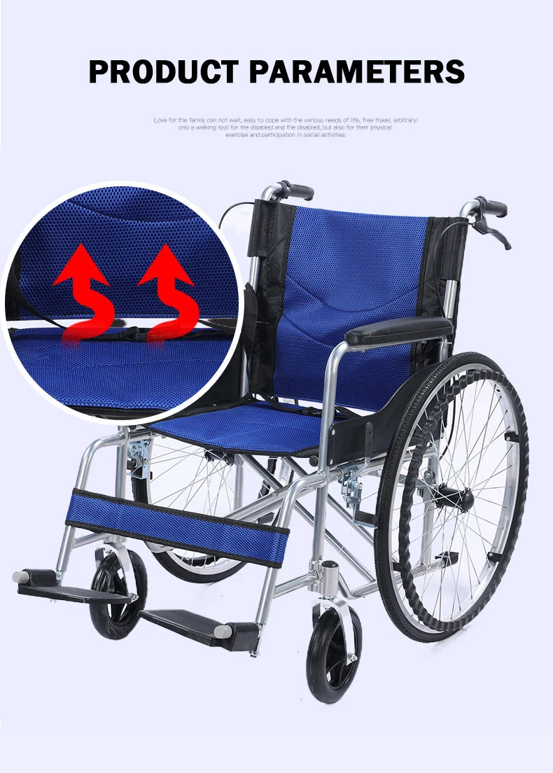 24-Inch Solid Tire Folding Disabled Elderly Soft Seat Hand Manual Wheelchair