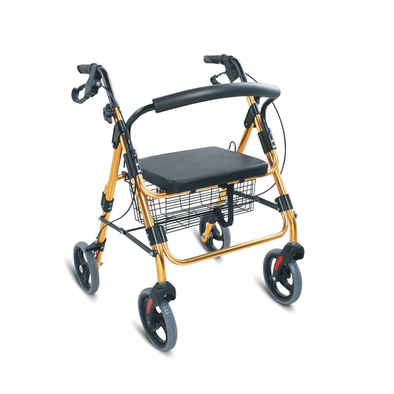 European Medical Walking Aids Shopping Cart Aluminum Foldable Walkers Rollators
