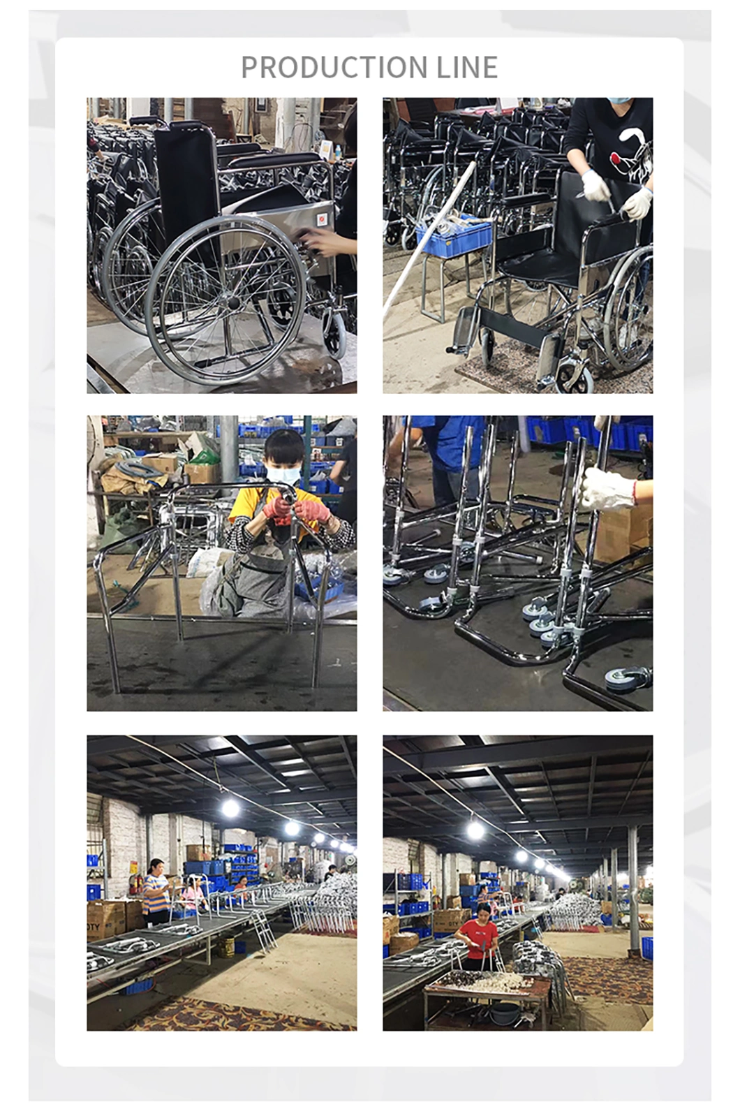 Folding Steel Manual Wheelchair with Chrome Frame