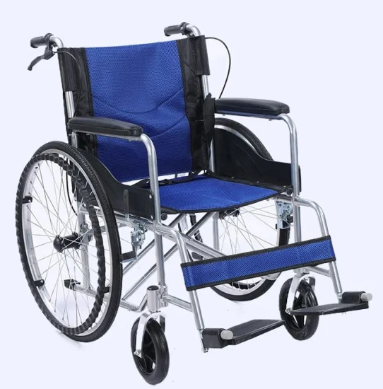 24-Zoll-Vollreifen-Klapprollstuhl für behinderte ältere Menschen mit weichem Sitz und manuellem Handrollstuhl